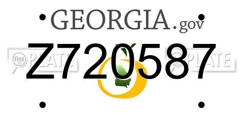 Z720587 Georgia License Plate
