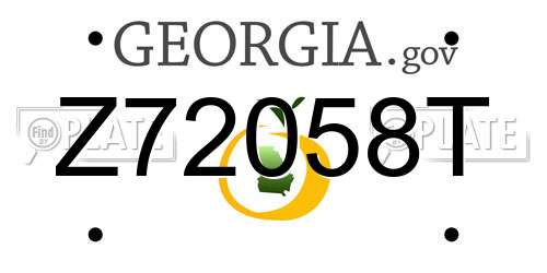 Z72058T Georgia License Plate