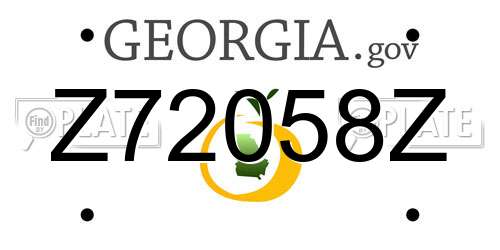 Z72058Z Georgia License Plate