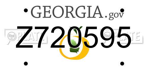 Z720595 Georgia License Plate