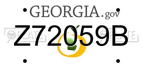 Z72059B Georgia License Plate
