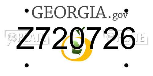 Z720726 Georgia License Plate