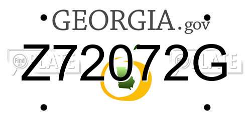 Z72072G Georgia License Plate