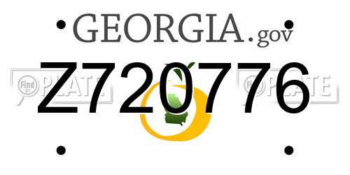 Z720776 Georgia License Plate
