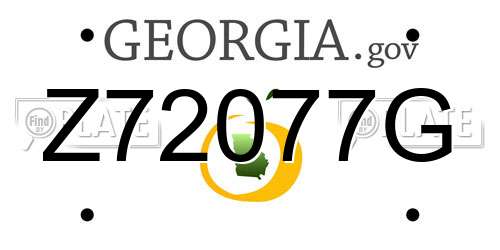 Z72077G Georgia License Plate