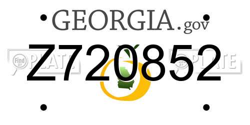 Z720852 Georgia License Plate