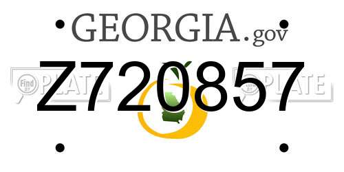 Z720857 Georgia License Plate