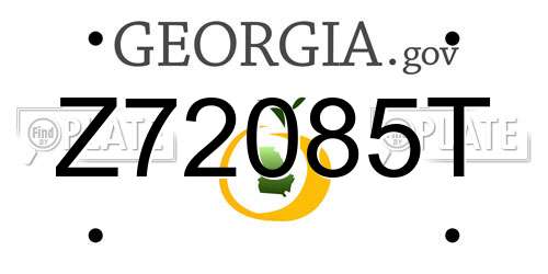 Z72085T Georgia License Plate
