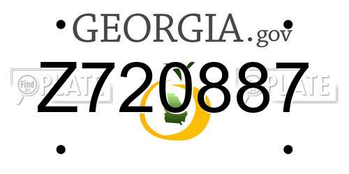 Z720887 Georgia License Plate