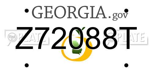 Z72088T Georgia License Plate