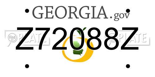 Z72088Z Georgia License Plate