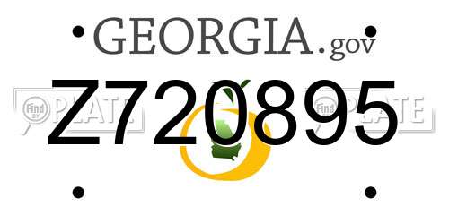 Z720895 Georgia License Plate