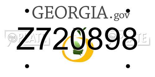 Z720898 Georgia License Plate