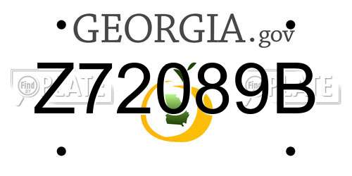 Z72089B Georgia License Plate