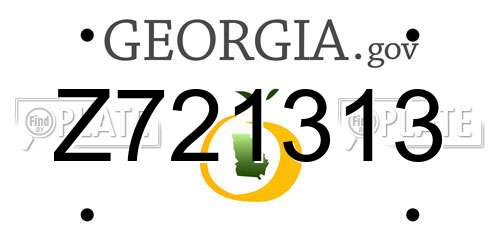 Z721313 Georgia License Plate