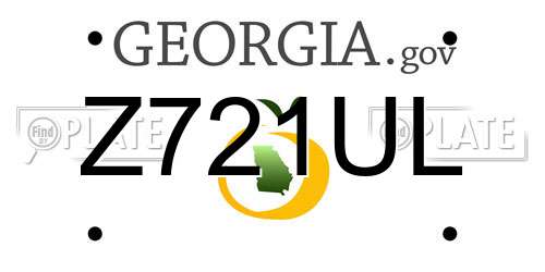 Z721UL Georgia License Plate