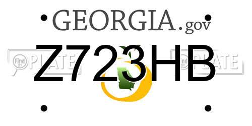 Z723HB Georgia License Plate