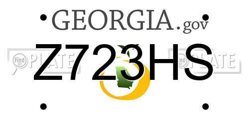 Z723HS Georgia License Plate