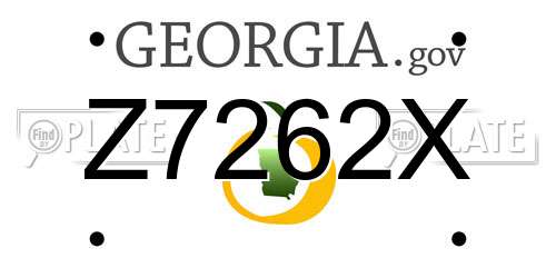 Z7262X Georgia License Plate