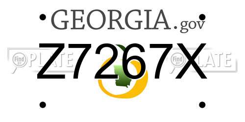 Z7267X Georgia License Plate