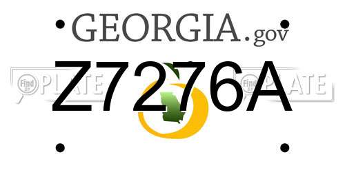 Z7276A Georgia License Plate