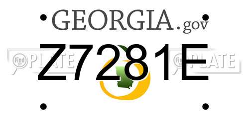 Z7281E Georgia License Plate