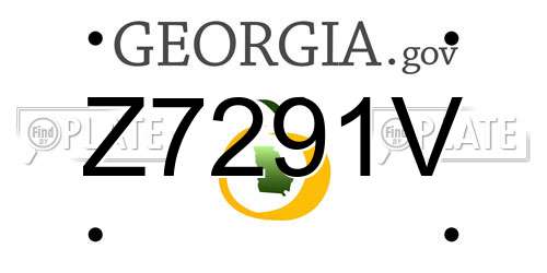 Z7291V Georgia License Plate