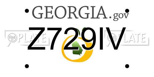 Z729IV Georgia License Plate