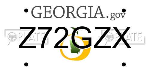 Z72GZX Georgia License Plate