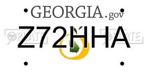 Z72HHA Georgia License Plate