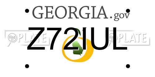 Z72IUL Georgia License Plate