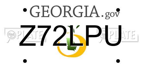 Z72LPU Georgia License Plate
