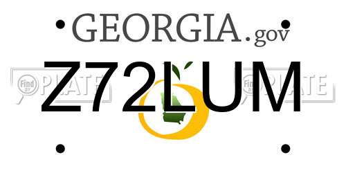 Z72LUM Georgia License Plate