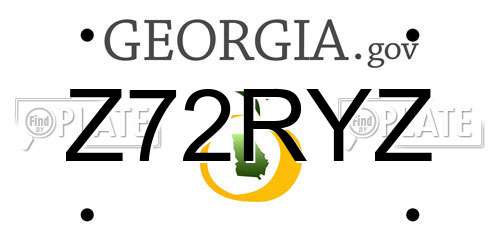 Z72RYZ Georgia License Plate