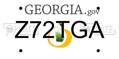 Z72TGA Georgia License Plate