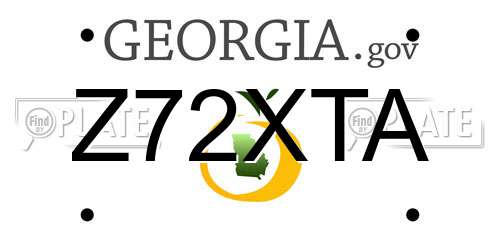 Z72XTA Georgia License Plate