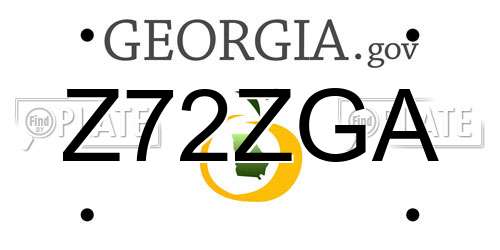 Z72ZGA Georgia License Plate