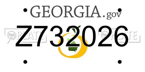 Z732026 Georgia License Plate