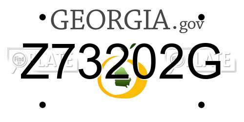 Z73202G Georgia License Plate