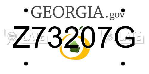 Z73207G Georgia License Plate
