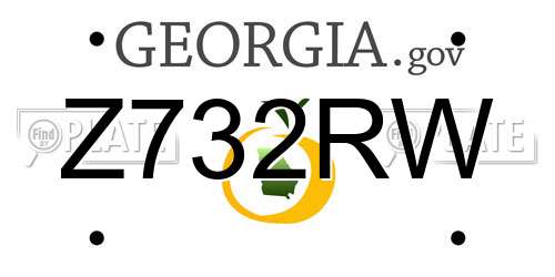 Z732RW Georgia License Plate