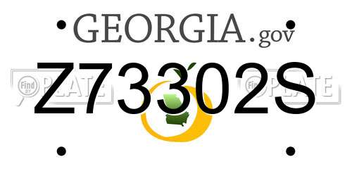 Z73302S Georgia License Plate