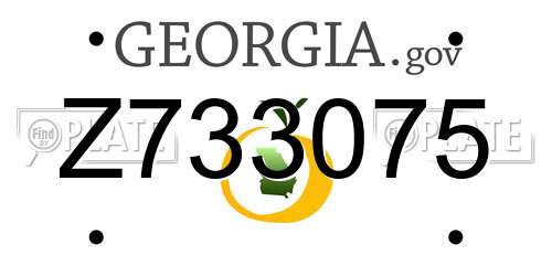 Z733075 Georgia License Plate