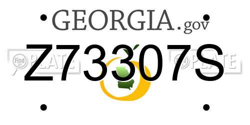 Z73307S Georgia License Plate