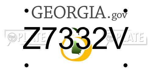 Z7332V Georgia License Plate