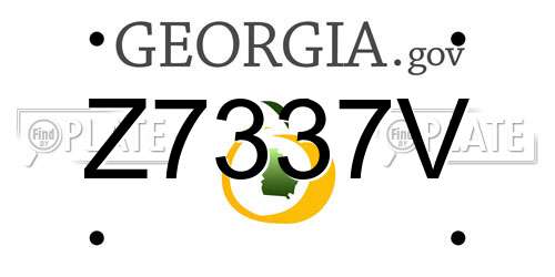 Z7337V Georgia License Plate