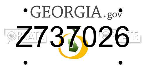 Z737026 Georgia License Plate