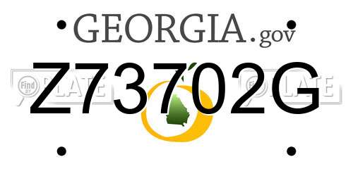 Z73702G Georgia License Plate