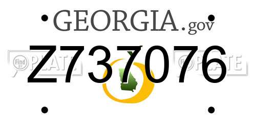 Z737076 Georgia License Plate
