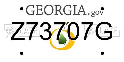 Z73707G Georgia License Plate